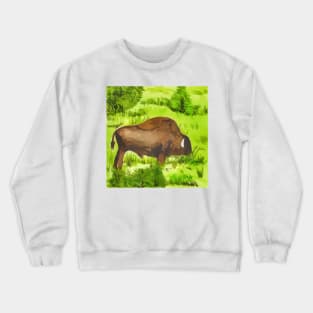 Bison as seen in Yellowstone National Park Crewneck Sweatshirt